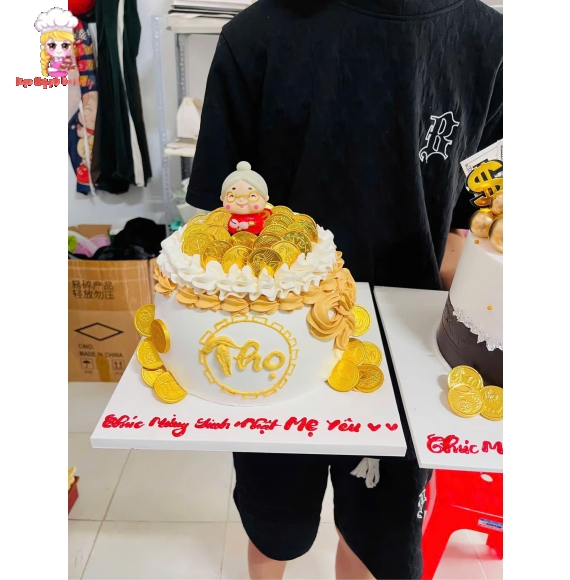 Bánh kem chữ thọ tặng ông bà 