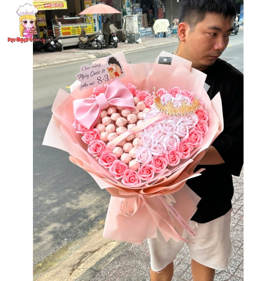 Hoa sáp tone Hồng tặng em