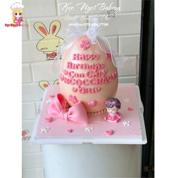 Bánh trứng tone hồng tặng phái nữ tại Kẹo Ngọt