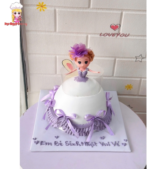 Bánh kem sinh nhật tạo hình công chúa tặng bé gái 