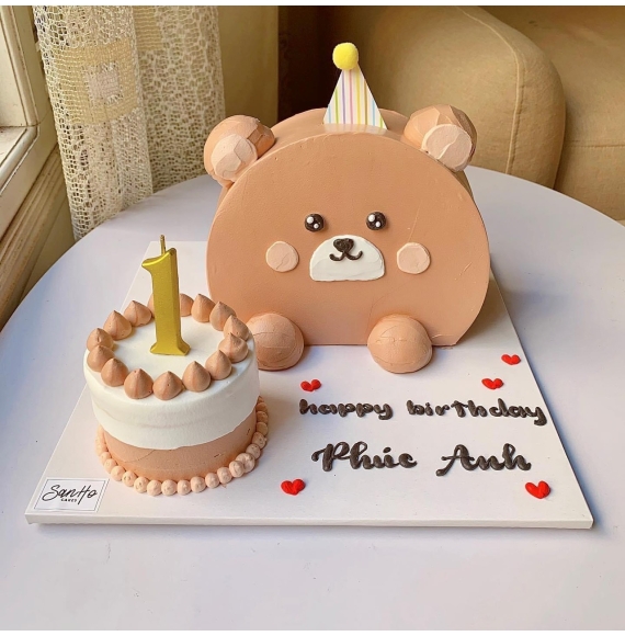 Mẫu bánh gấu dáng yêu cho bé