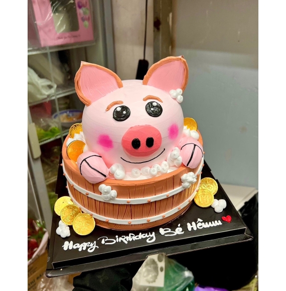 Bánh Kem bé heo trong thùng rượu