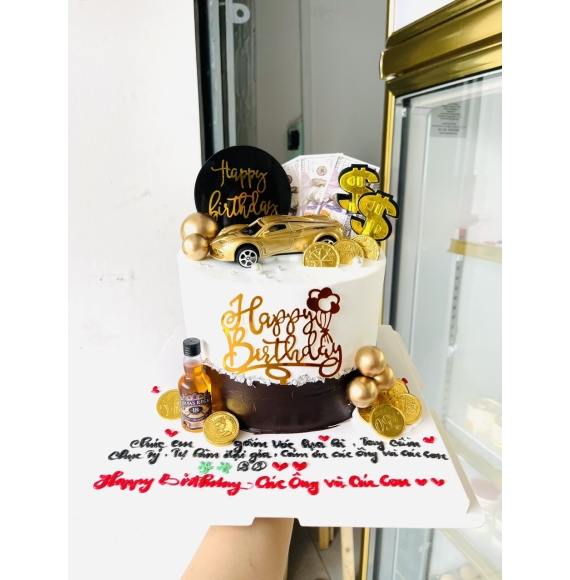 Mẫu bánh socola xe tiền đô