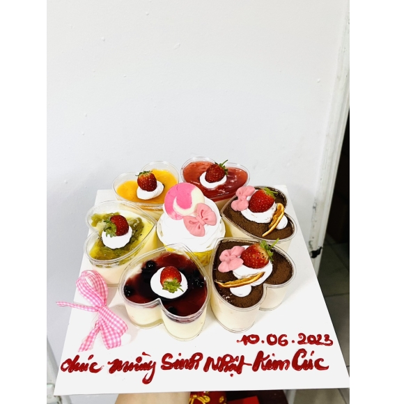Set bánh tim panna cotta mix vị