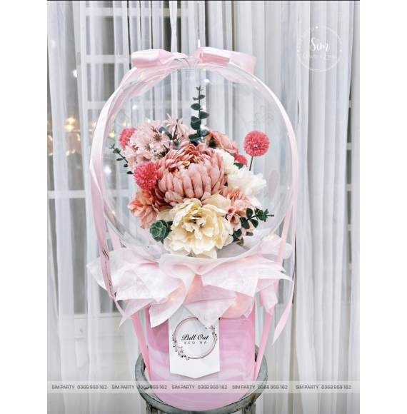 Bóng bay rút tiền mẫu kèm hoa