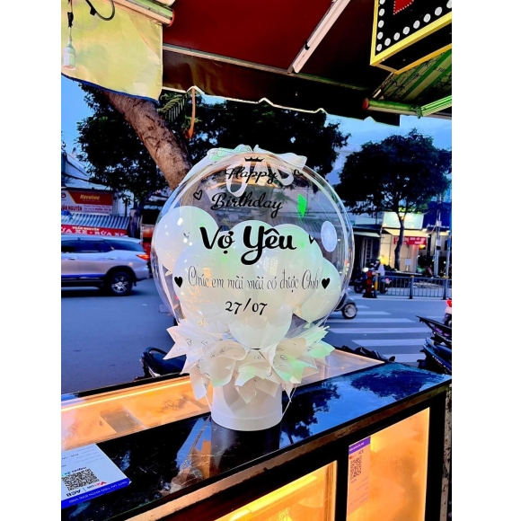 Bóng bay rút tiền tone đen trắng tặng vợ yêu