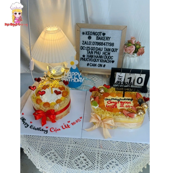Bánh bông lan trứng muối tặng ông ngoại
