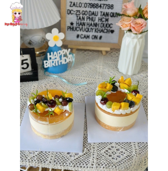 Bánh mousse ngập tràn trái cây