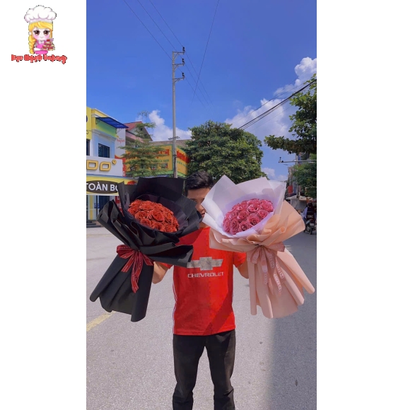 Combo hoa sáp hồng và đỏ