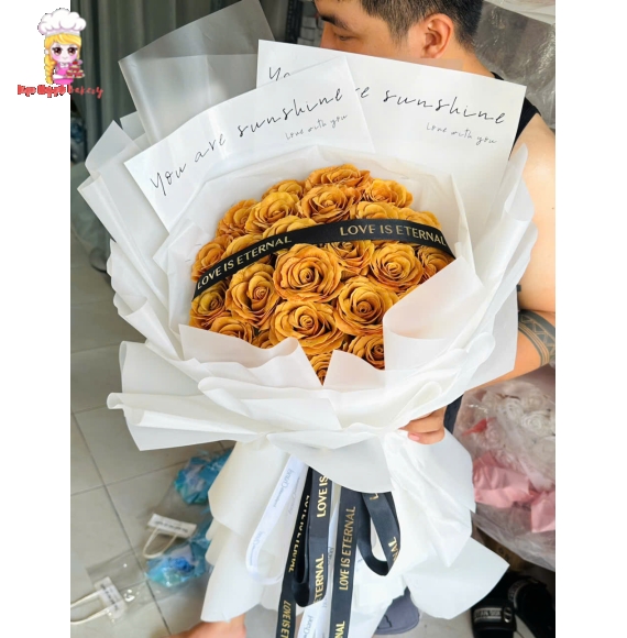 Bó hoa sáp tone vàng nhẹ nhàng