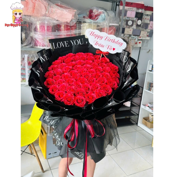 Bó hoa sáp tone đỏ