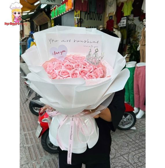 Bó hoa sáp Tone hồng tặng bạn thân