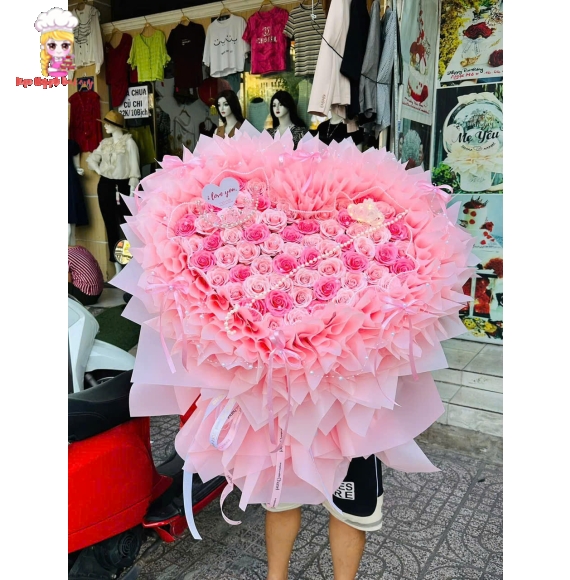 Bó hoa sáp Tone hồng khổng lồ
