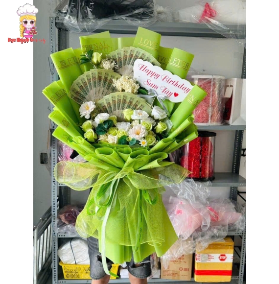 Bó hoa tiền tờ 100k