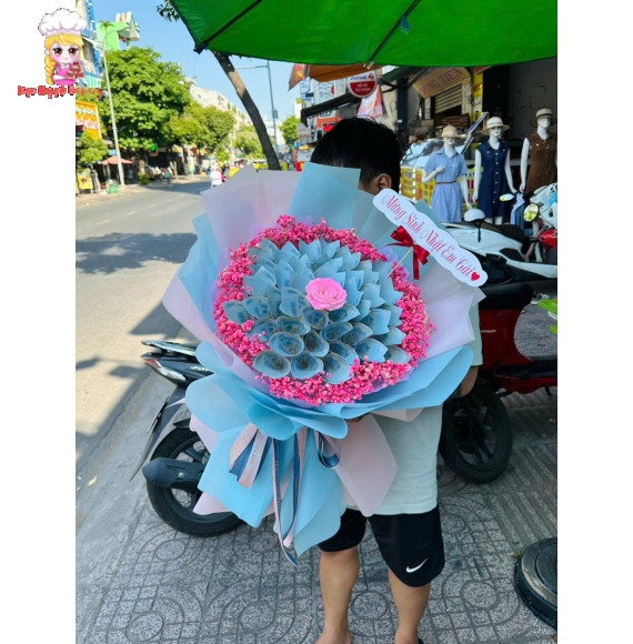 Bó hoa tiền tờ 20k 