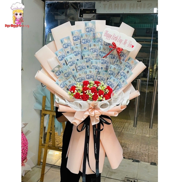 Bó hoa tiền tặng mẹ yêu