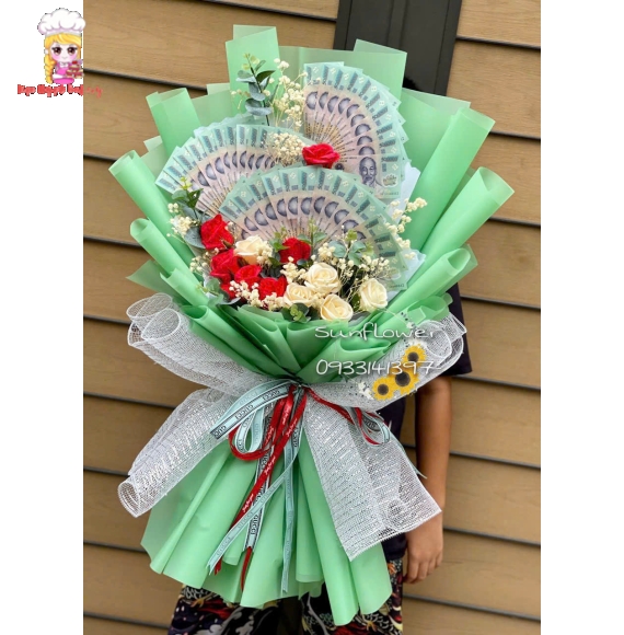 Bó hoa tiền ở quận 7
