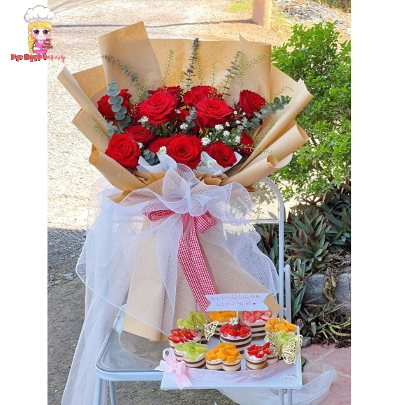 Combo bánh và hoa tặng em 
