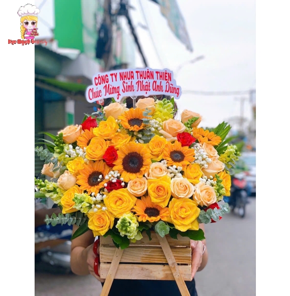 Giỏ hoa chúc mừng sinh nhật a trai