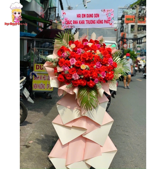 Kệ hoa chúc mừng khai trương sếp
