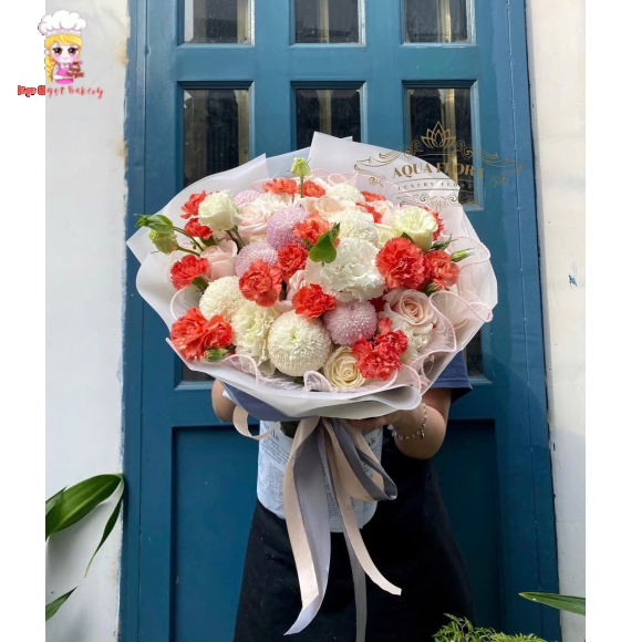 Bó hoa chúc mừng bó theo phong cách hiện đại
