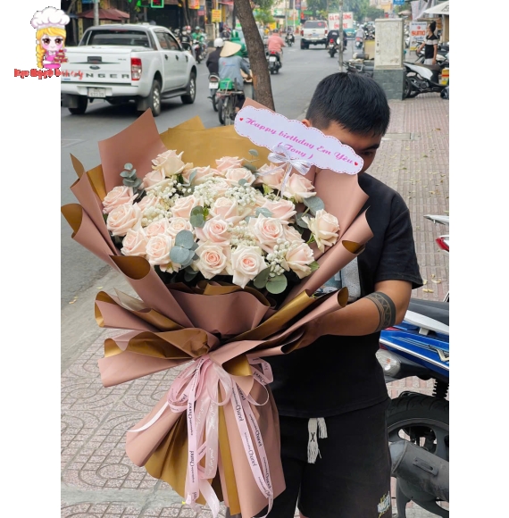 Bó hồng ở tặng em yêu