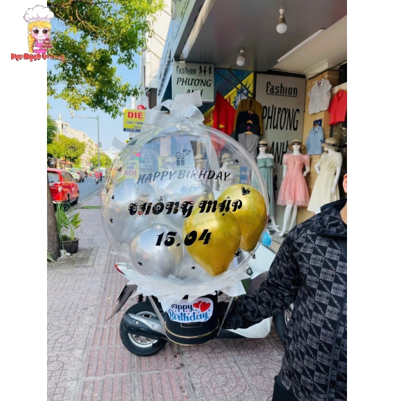 Bóng bay rút tiền tặng chồng mập yêu