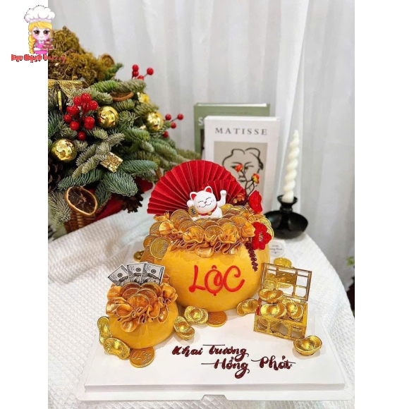 Bánh kem hủ vàng mừng khai trương quận 7