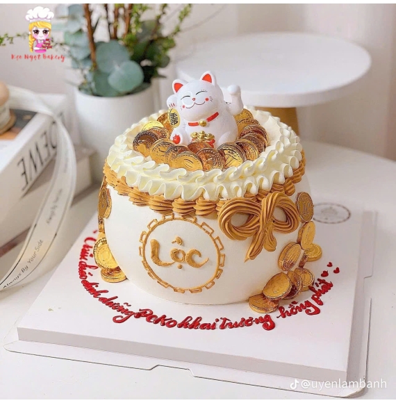 Bánh kem hủ vàng tài lộc
