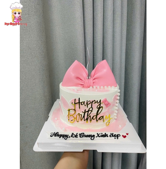 Bánh Nơ Fondant Luxury tone hồng