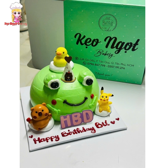 Bánh kem chú ếch dễ thương
