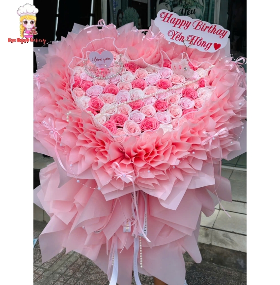 Hoa sáp trái tim khổng lồ