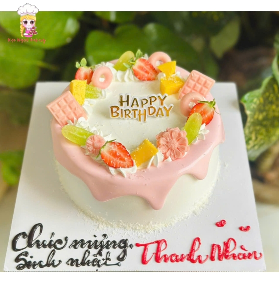 Bánh sữa tươi phô mai phủ đầy trái cây