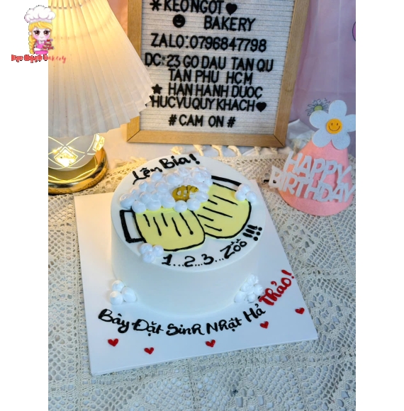 Bánh kem hình ly bia