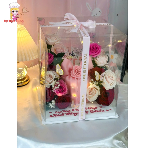 Hộp Bánh Nơ Fondant Luxury  Tone Hồng hot năm 2025