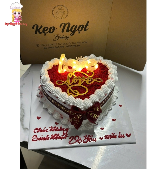 Bánh kem trái tim tặng vợ yêu