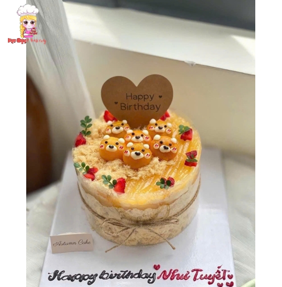 Bánh bông lan trứng muối hình con vật đáng yêu