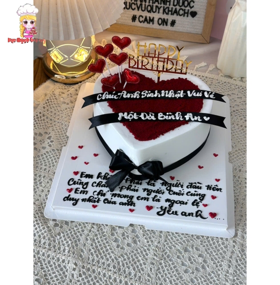 Bánh kem trái tim dành tặng anh yêu