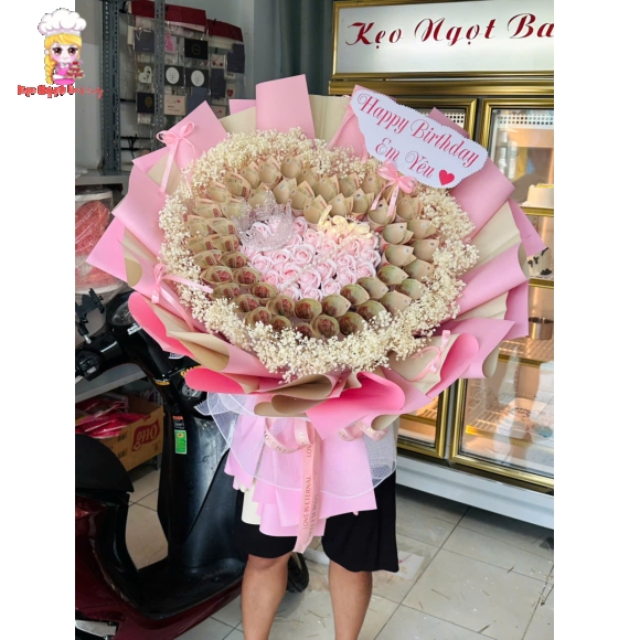 Bó hoa tiền tờ 200k khổng lồ