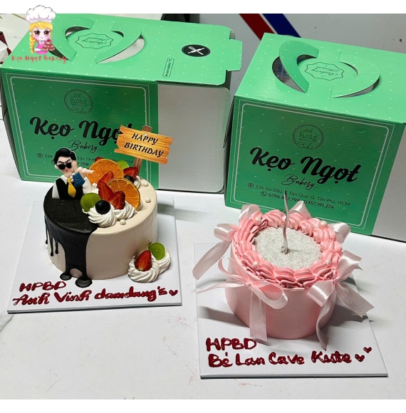 Bánh kem thổi kim tuyến bánh kem tặng chồng yêu