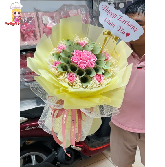 Mẫu hoa tiền tặng cháu yêu