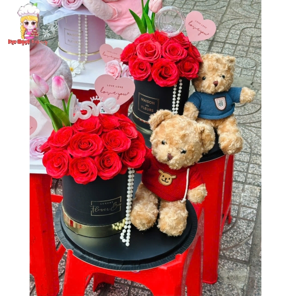 Gấu hoa xinh cho lễ 20/10 giao nhanh ở tân phú