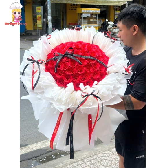 Hoa sáp tình yêu đỏ rực