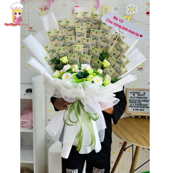 Hoa tiền tờ 100k siêu xinh 