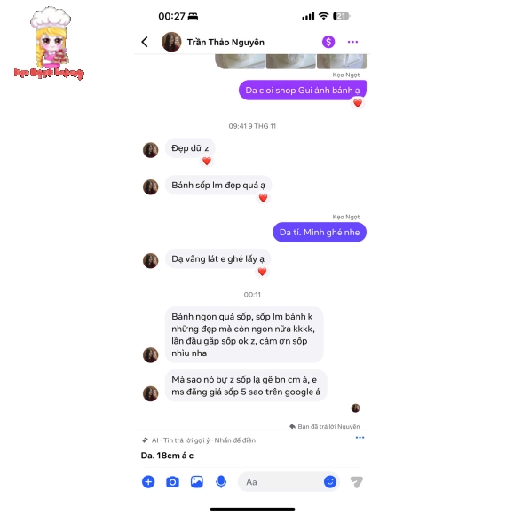 Feedback đáng yêu tại Kẹo Ngọt
