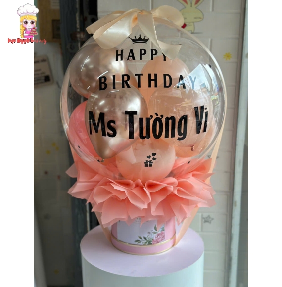 Bóng bay rút tiền tone hồng cam tặng bạn thân