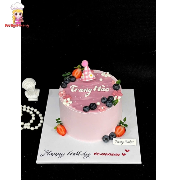 Bánh Kem hàn quốc đơn giản tone tím hồng-kẹo ngọt bakery