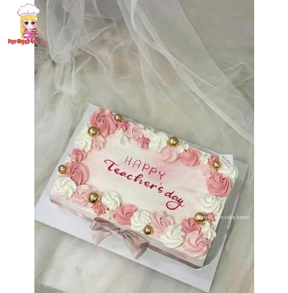 Bánh kem dành tặng thầy cô 20/11 -mẫu bánh kem hình vuông