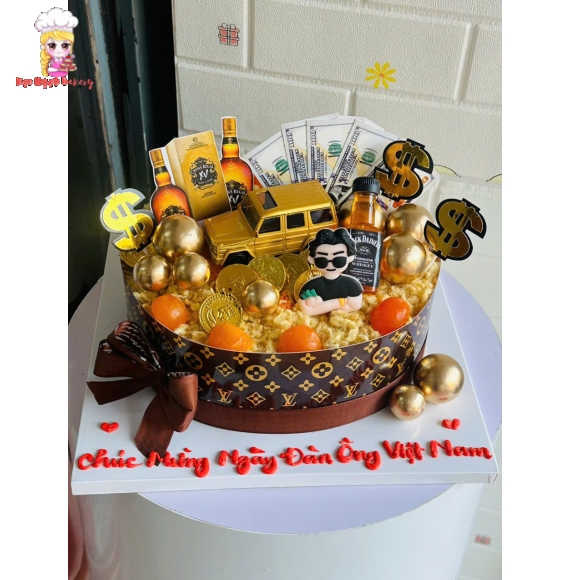 Bánh bông lan trứng muối tặng Mừng ngày quốc tế đàn ông 19/11