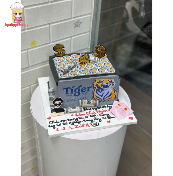 Bánh kem tạo hình thùng bia tiger